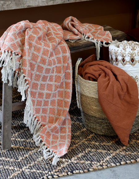 Hand Woven Terracotta Throw