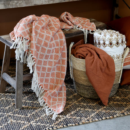 Hand Woven Terracotta Throw