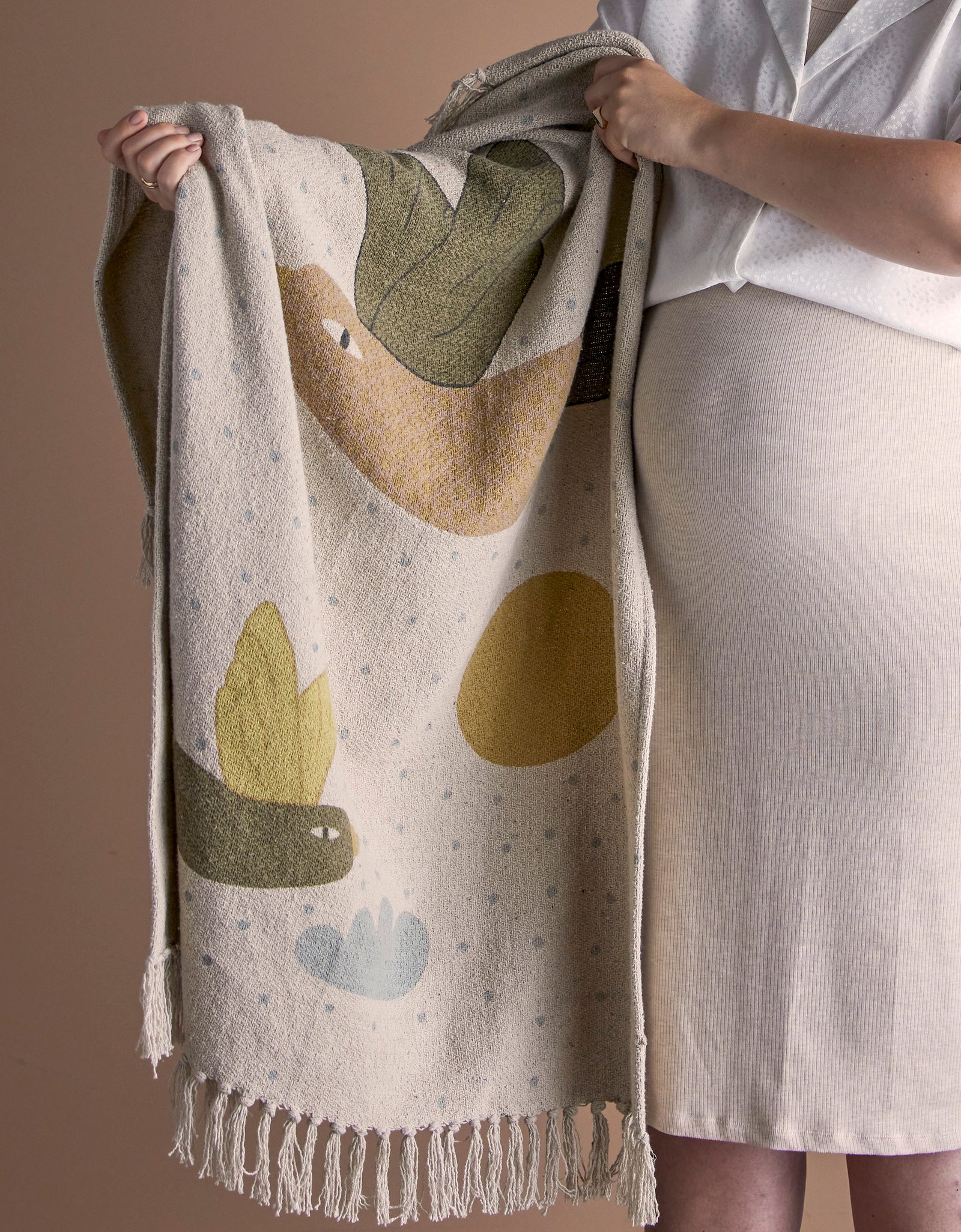 Alois Throw, Nature, Recycled Cotton L100 x W80cm