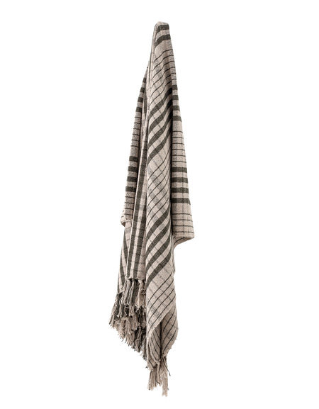 Fryd Throw, Green, Recycled Cotton L160 x W130cm