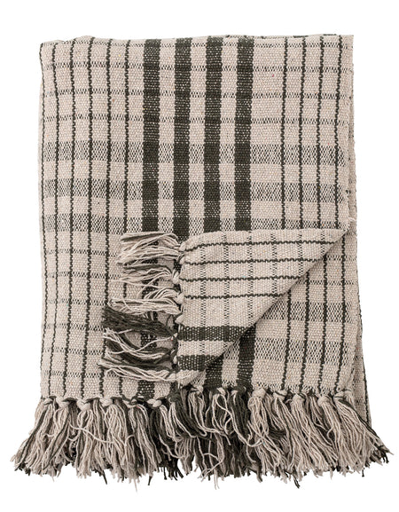 Fryd Throw, Green, Recycled Cotton L160 x W130cm