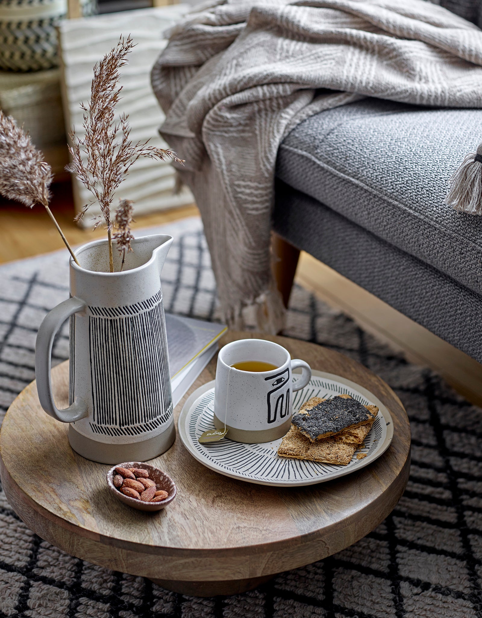 Ghina Throw, Nature, Recycled Cotton L160 x W130cm