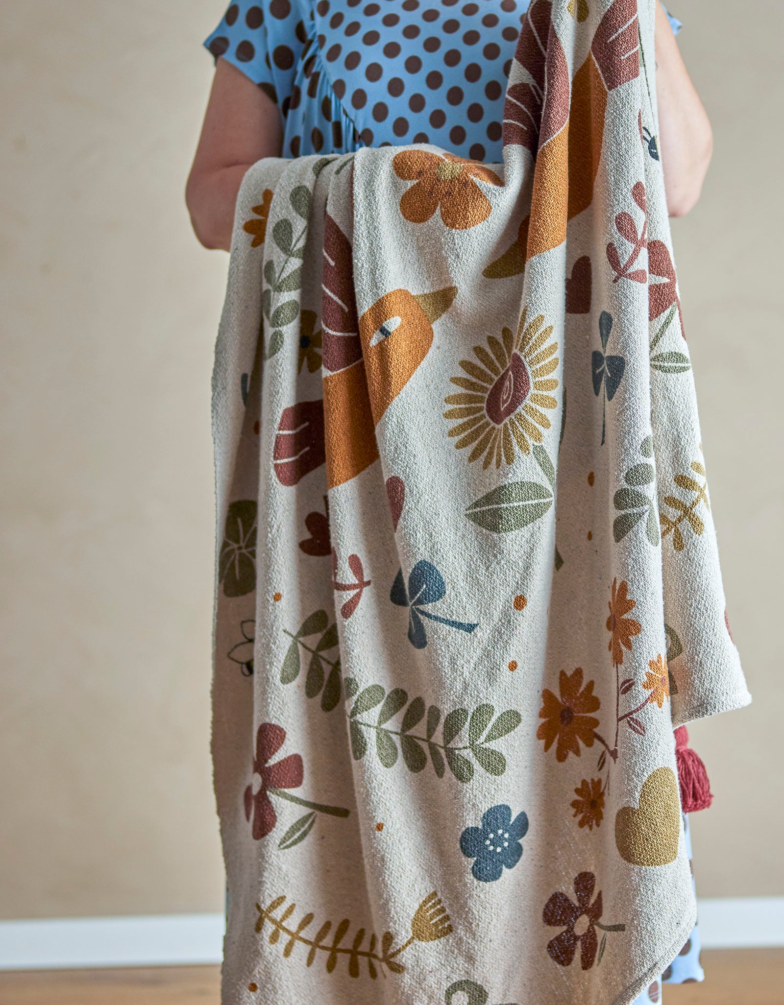 Bryn Throw, Brown, Recycled Cotton L160 x W130cm