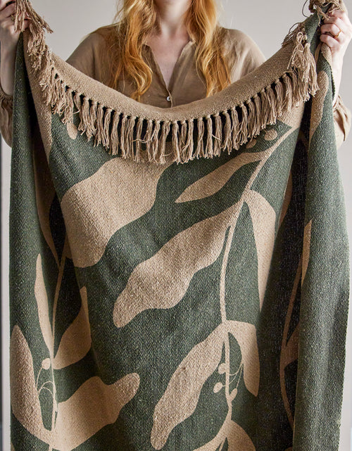 Load image into Gallery viewer, Geneva Throw, Green, Recycled Cotton L160 x W130cm
