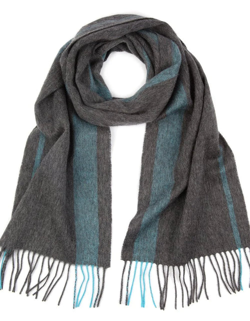 Load image into Gallery viewer, Grey &amp; Blue Tetbury Scarf
