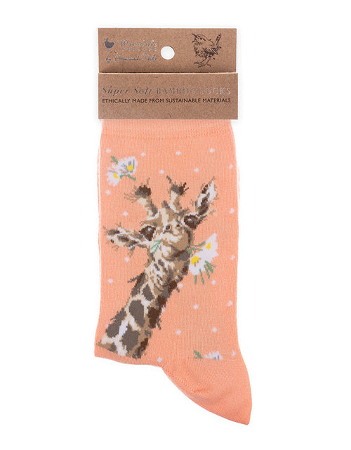 Load image into Gallery viewer, &#39;Flowers&#39; Giraffe Socks
