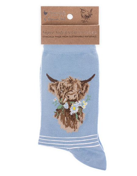 Wrendale 'Daisy Coo' Highland Cow Socks