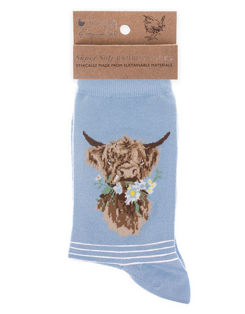 Load image into Gallery viewer, &#39;Daisy Coo&#39; Highland Cow Socks
