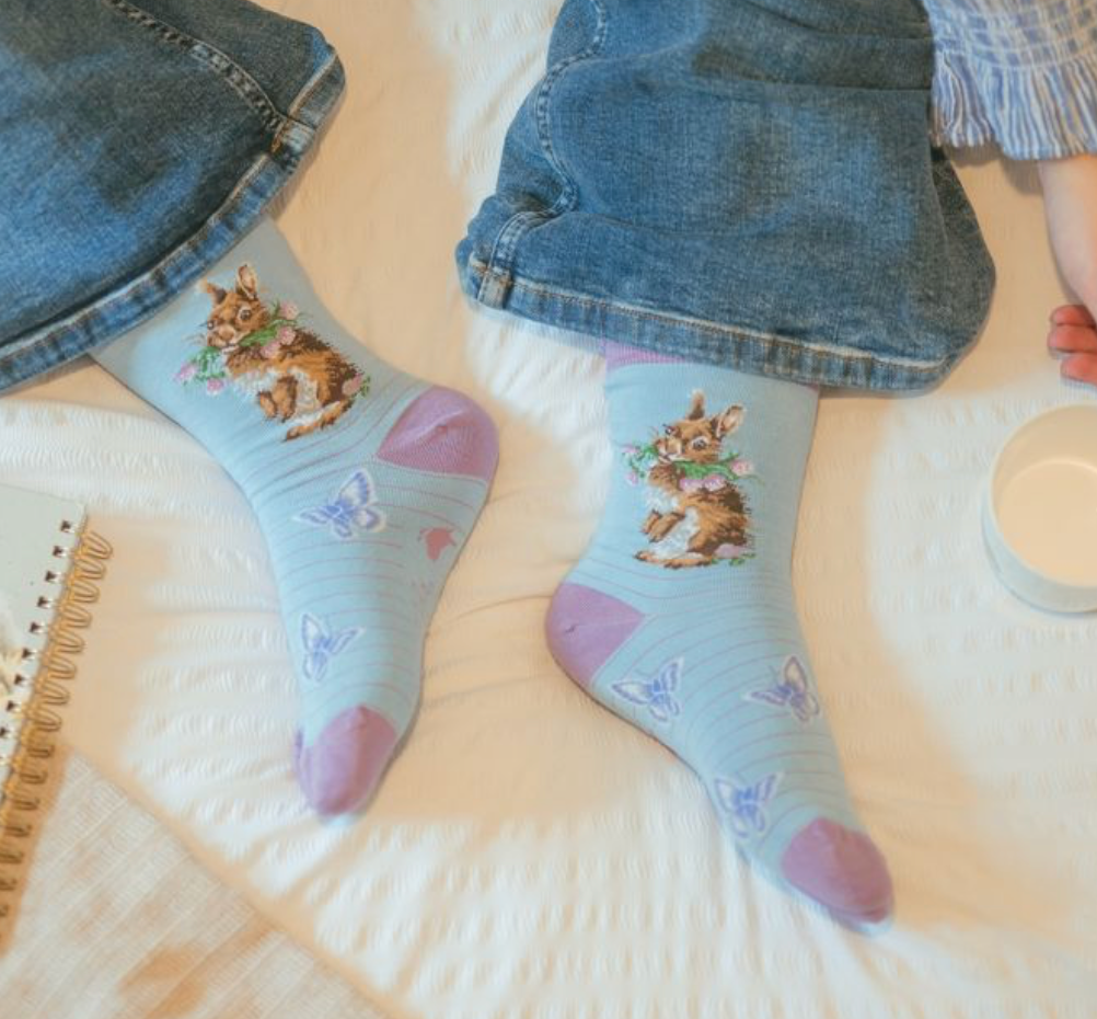 Wrendale Head Clover Heels Rabbit Socks