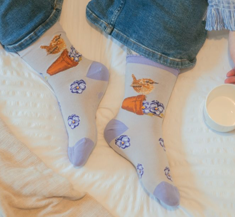 Wrendale Pottering About Wren Socks