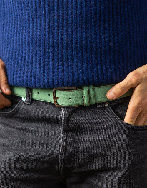 Load image into Gallery viewer, Mint Green Huxley Suede Belt
