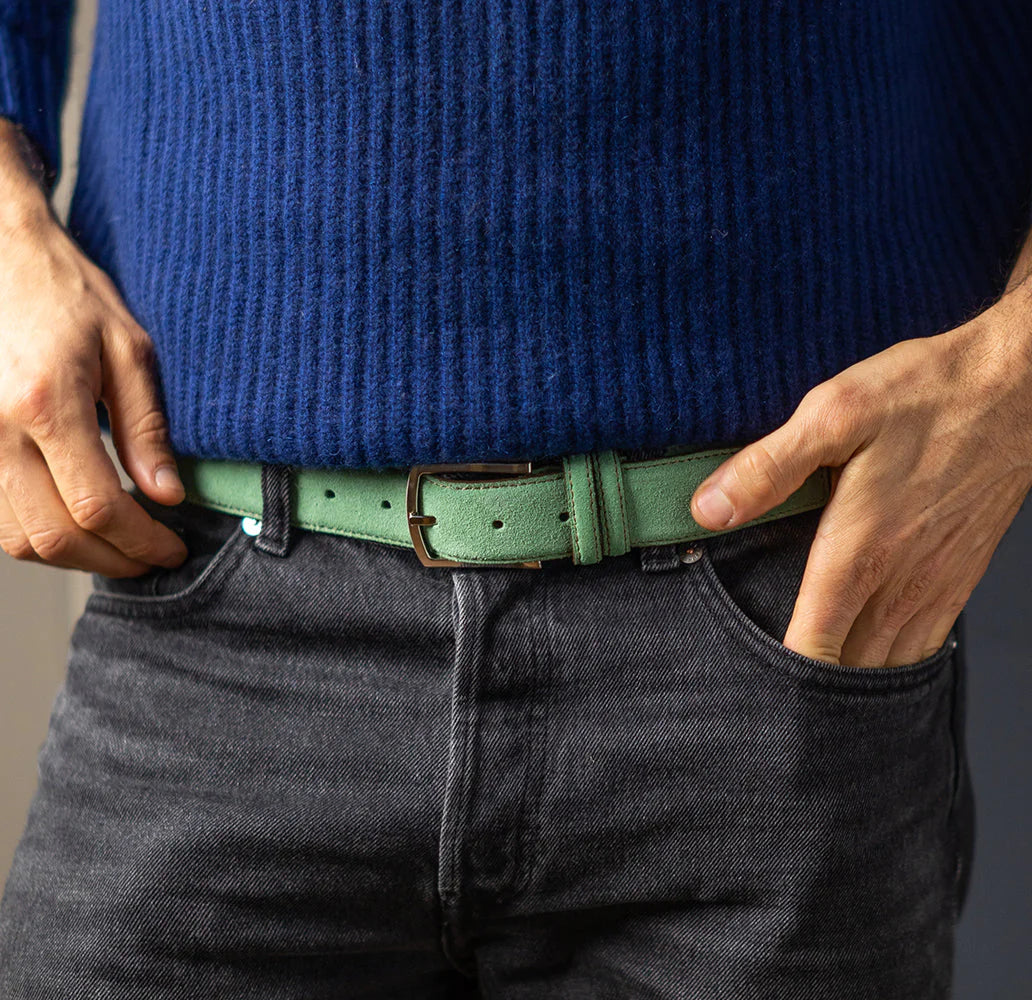 Mint Green Huxley Suede Belt