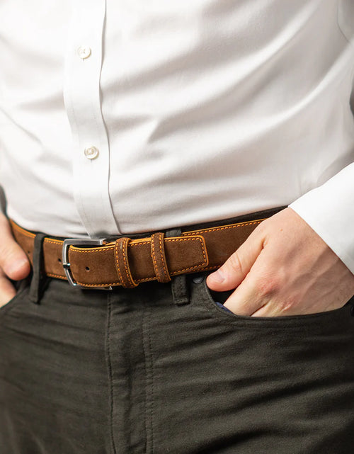 Load image into Gallery viewer, Chocolate Brown Huxley Suede Belt
