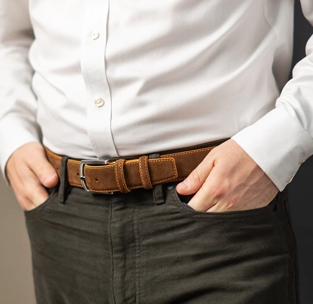 Chocolate Brown Huxley Suede Belt